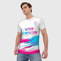 Футболка мужская Within Temptation neon gradient style: символ свер, цвет: 3D-принт — фото 2