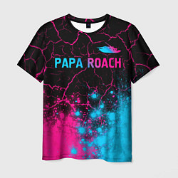 Футболка мужская Papa Roach - neon gradient: символ сверху, цвет: 3D-принт