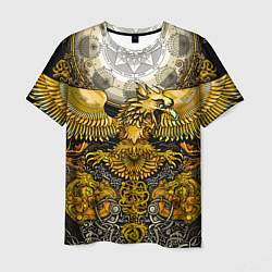 Футболка мужская Золотой орёл - славянский орнамент, цвет: 3D-принт