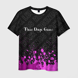 Футболка мужская Three Days Grace rock legends: символ сверху, цвет: 3D-принт