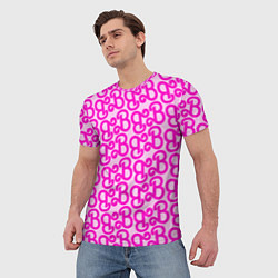 Футболка мужская Логотип Барби - буква B, цвет: 3D-принт — фото 2