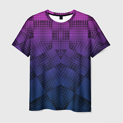 Футболка мужская Пурпурно-синий геометрический узор, цвет: 3D-принт