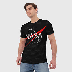 Футболка мужская Nasa dark metter, цвет: 3D-принт — фото 2