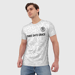 Футболка мужская Three Days Grace glitch на светлом фоне: символ св, цвет: 3D-принт — фото 2