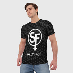 Футболка мужская Sally Face glitch на темном фоне, цвет: 3D-принт — фото 2
