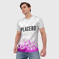 Футболка мужская Placebo rock legends: символ сверху, цвет: 3D-принт — фото 2