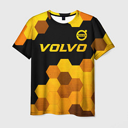 Футболка мужская Volvo - gold gradient: символ сверху, цвет: 3D-принт