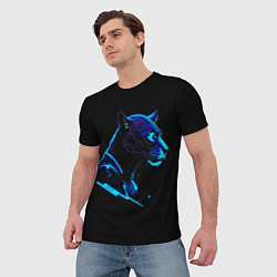 Футболка мужская Пантера киберпан, цвет: 3D-принт — фото 2