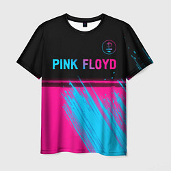 Футболка мужская Pink Floyd - neon gradient: символ сверху, цвет: 3D-принт