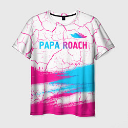 Футболка мужская Papa Roach neon gradient style: символ сверху, цвет: 3D-принт