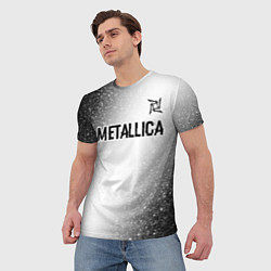 Футболка мужская Metallica glitch на светлом фоне: символ сверху, цвет: 3D-принт — фото 2