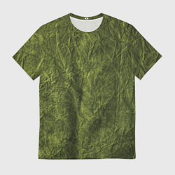 Футболка мужская Мятая зеленая ткань, цвет: 3D-принт