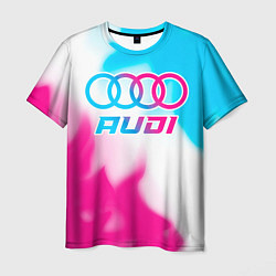 Футболка мужская Audi neon gradient style, цвет: 3D-принт