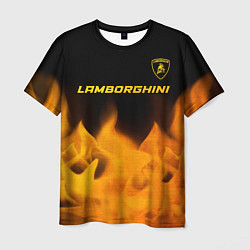 Футболка мужская Lamborghini - gold gradient: символ сверху, цвет: 3D-принт