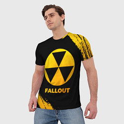 Футболка мужская Fallout - gold gradient, цвет: 3D-принт — фото 2