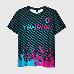 Футболка мужская Yamaha - neon gradient: символ сверху, цвет: 3D-принт