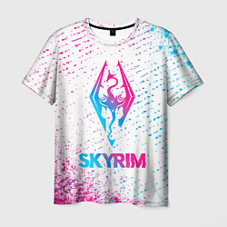 Футболка мужская Skyrim neon gradient style, цвет: 3D-принт