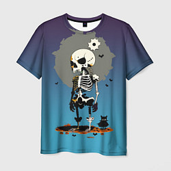 Футболка мужская Funny skeleton - neural network - halloween, цвет: 3D-принт