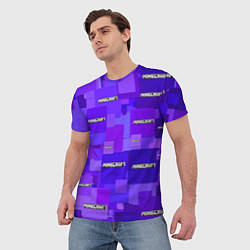 Футболка мужская Minecraft pattern logo, цвет: 3D-принт — фото 2