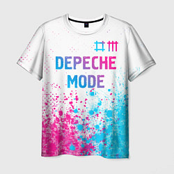 Футболка мужская Depeche Mode neon gradient style: символ сверху, цвет: 3D-принт