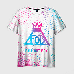 Футболка мужская Fall Out Boy neon gradient style, цвет: 3D-принт