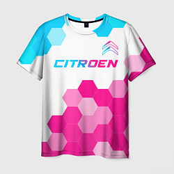 Футболка мужская Citroen neon gradient style: символ сверху, цвет: 3D-принт