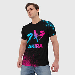 Футболка мужская Akira - neon gradient, цвет: 3D-принт — фото 2