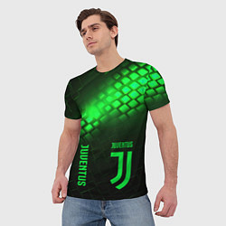 Футболка мужская Juventus green logo neon, цвет: 3D-принт — фото 2