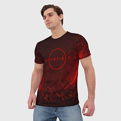 Футболка мужская Starfield red logo, цвет: 3D-принт — фото 2