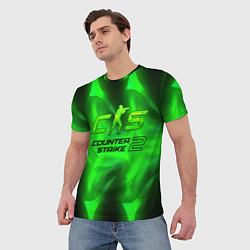 Футболка мужская Counter strike 2 green logo, цвет: 3D-принт — фото 2