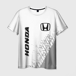 Футболка мужская Honda speed на светлом фоне со следами шин: надпис, цвет: 3D-принт