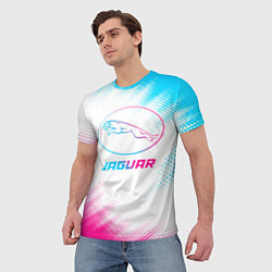 Футболка мужская Jaguar neon gradient style, цвет: 3D-принт — фото 2