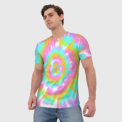 Футболка мужская Tie-Dye кислотный в стиле барби, цвет: 3D-принт — фото 2