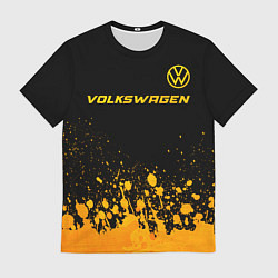 Футболка мужская Volkswagen - gold gradient: символ сверху, цвет: 3D-принт
