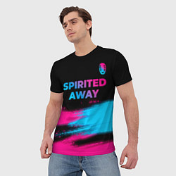 Футболка мужская Spirited Away - neon gradient: символ сверху, цвет: 3D-принт — фото 2