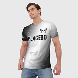 Футболка мужская Placebo glitch на светлом фоне: символ сверху, цвет: 3D-принт — фото 2