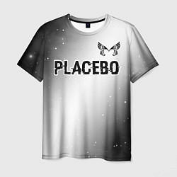 Футболка мужская Placebo glitch на светлом фоне: символ сверху, цвет: 3D-принт
