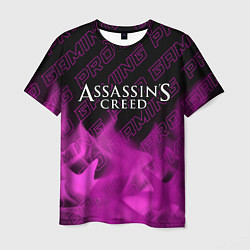 Футболка мужская Assassins Creed pro gaming: символ сверху, цвет: 3D-принт