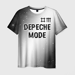 Футболка мужская Depeche Mode glitch на светлом фоне: символ сверху, цвет: 3D-принт