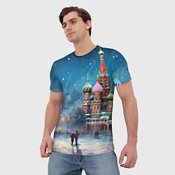 Футболка мужская Новогодняя Москва, цвет: 3D-принт — фото 2