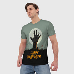 Футболка мужская Halloween - рука мертвеца, цвет: 3D-принт — фото 2
