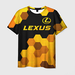 Футболка мужская Lexus - gold gradient: символ сверху, цвет: 3D-принт