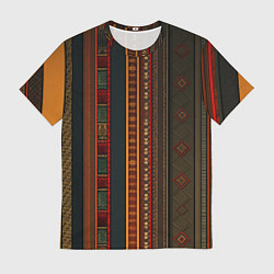 Футболка мужская Этнический узор в вертикальную полоску, цвет: 3D-принт
