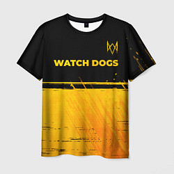 Футболка мужская Watch Dogs - gold gradient посередине, цвет: 3D-принт