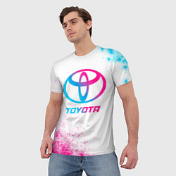 Футболка мужская Toyota neon gradient style, цвет: 3D-принт — фото 2