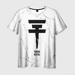 Футболка мужская Tokio Hotel glitch на светлом фоне, цвет: 3D-принт