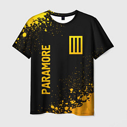 Футболка мужская Paramore - gold gradient вертикально, цвет: 3D-принт