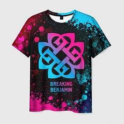 Футболка мужская Breaking Benjamin - neon gradient, цвет: 3D-принт