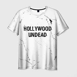 Футболка мужская Hollywood Undead glitch на светлом фоне посередине, цвет: 3D-принт