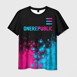 Футболка мужская OneRepublic - neon gradient посередине, цвет: 3D-принт